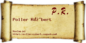 Poller Róbert névjegykártya